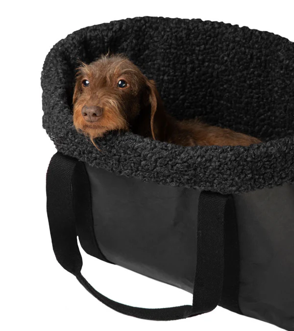 Dorothea Charcoal Dog Bag Bouclé Wool 2.8 Duepuntootto Design for Dogs