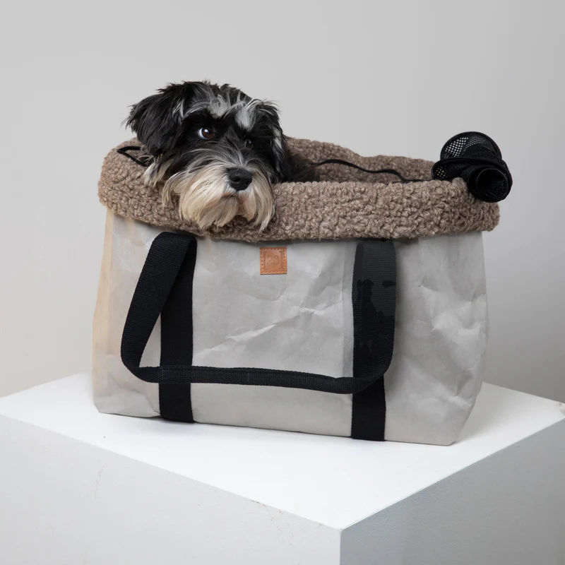 Dorothea Dog Carrier Bag in Bouclé Wool + Net | 2.8 Duepuntootto