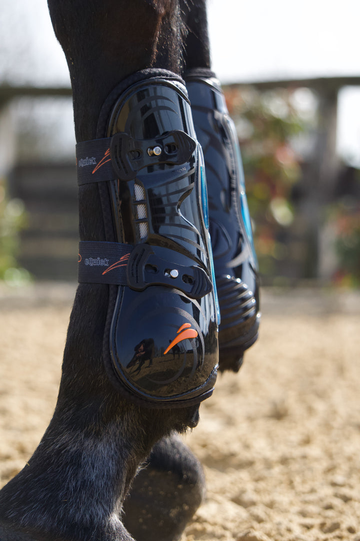 eAirshock Front Fetlock Boots | Equick Luxury Equestrian Gear Made in Italy