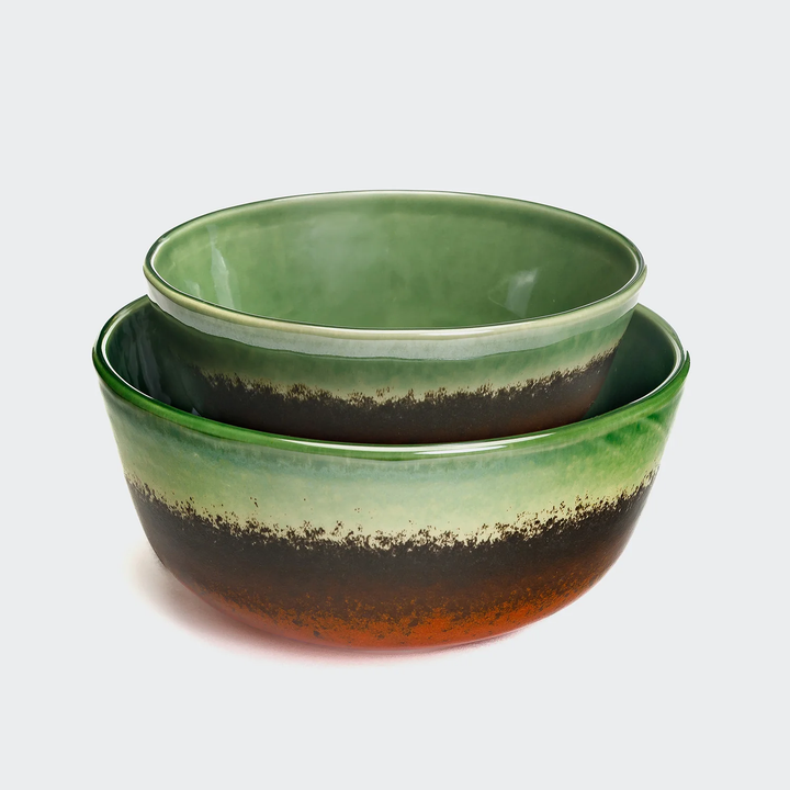 Dog Bowl Annie Green-Orange by Cloud7 – Designer Ceramic Pet Bowl