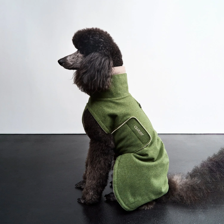 Cloud7 Brooklyn Long Flannel Dog Coat – Fern Green