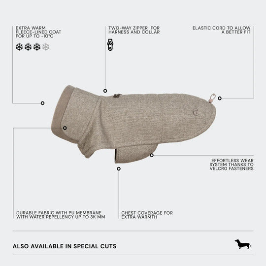 Dog Coat Brooklyn Tweed Beige & Black | CLOUD7 Luxury Dog Fashion