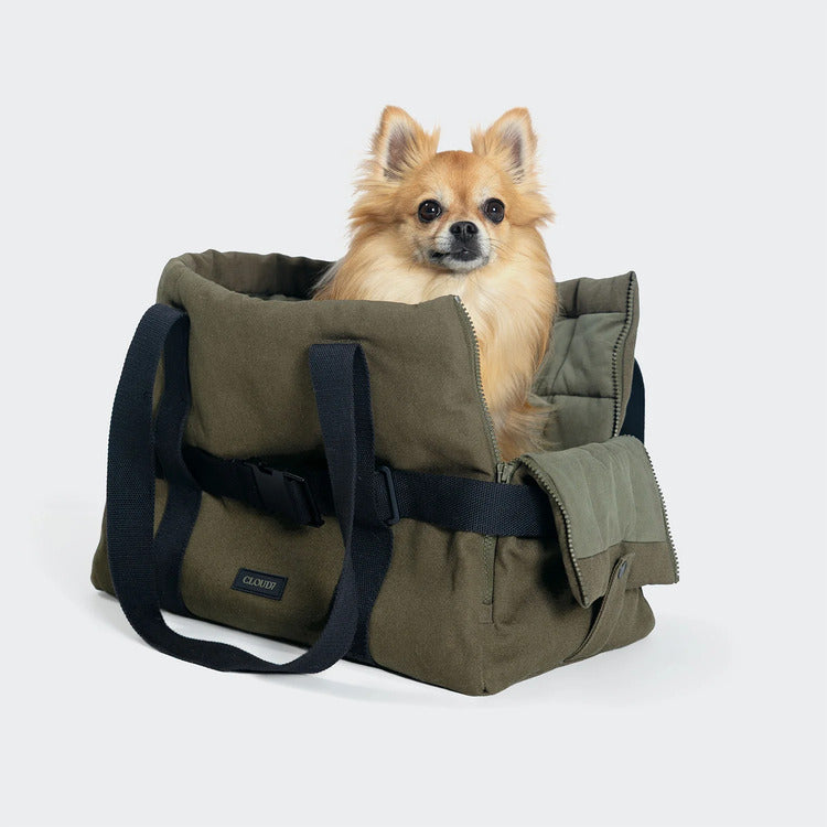 Dog Carrier Turin Canvas Olive | Premium Pet Travel Bag
