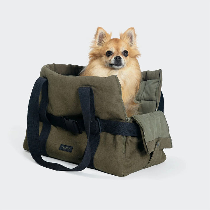 Dog Carrier Turin Canvas Olive | Premium Pet Travel Bag