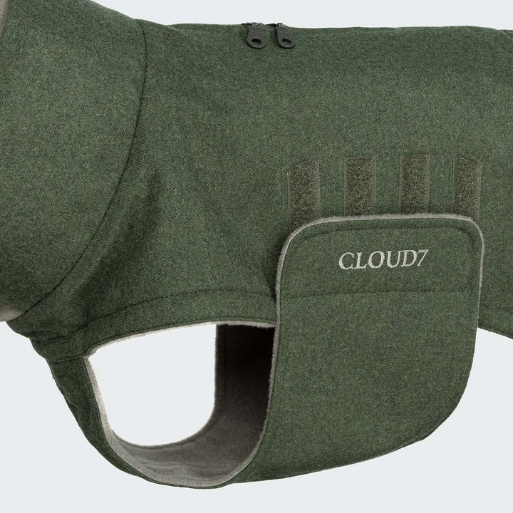 Cloud7 Brooklyn Long Flannel Dog Coat – Fern Green