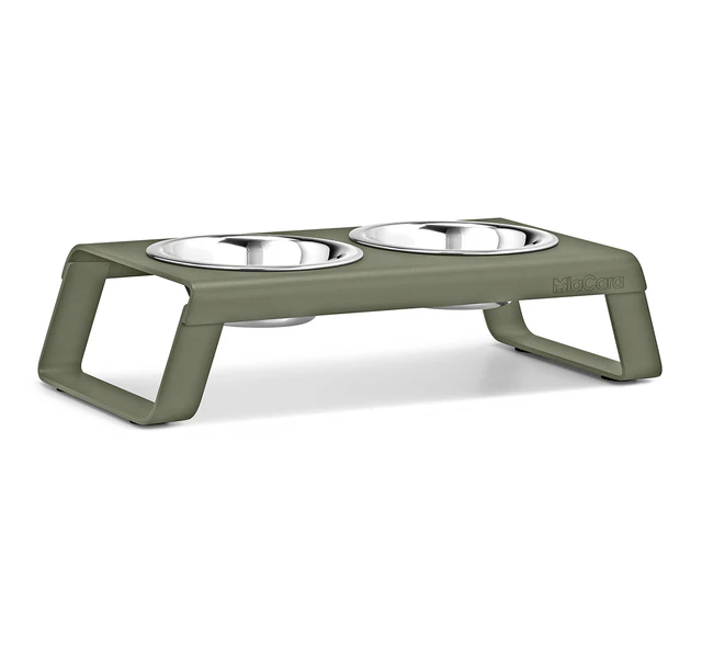 Desco Dog Feeder with Stainless Steel Bowls - MiaCara Innovative Design