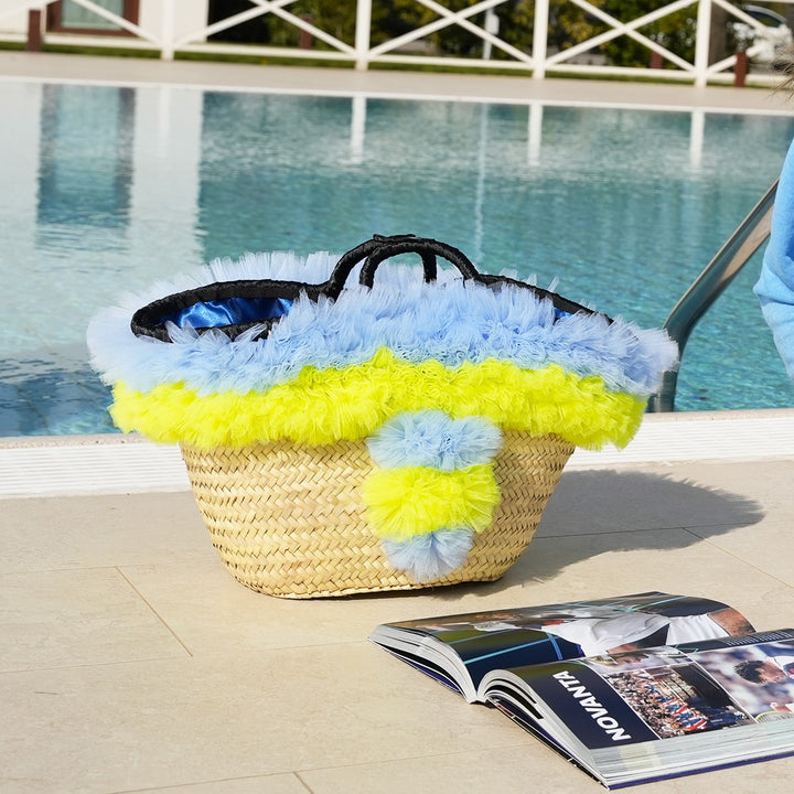 La Sportina Beach Handmade Straw and Tulle Beach Bag | Vanity Pet