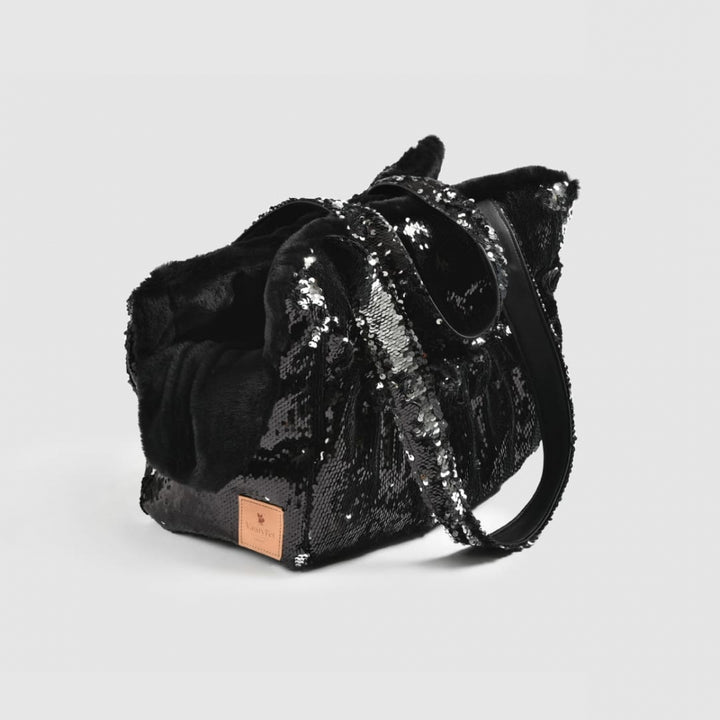 Nizza Sequine Pet Carrier with Soft Bouclè Interior | Vanity Pet