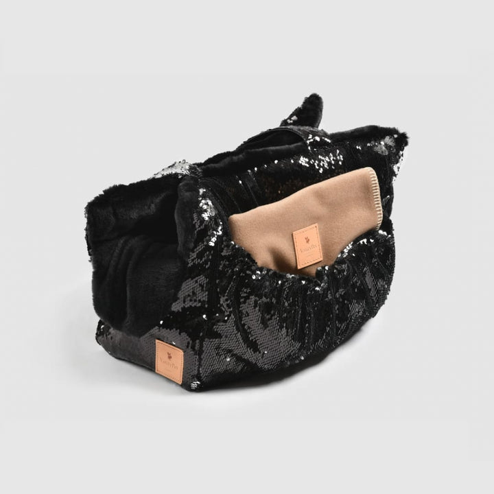 Nizza Sequine Pet Carrier with Soft Bouclè Interior | Vanity Pet
