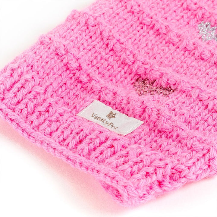 Bright Hearts Sweater for Small Dogs in Pink Baby Alpaca | Vanity Pet