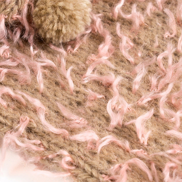 Camel Cap Sweater for Dogs in Camel with Pink Feathers | Vanity Pet
