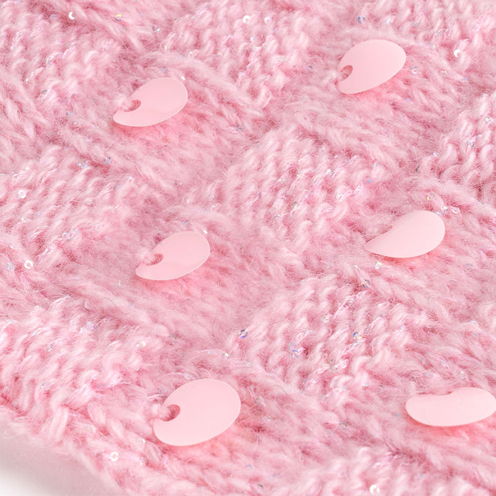 Candy Sweater for Small Dogs in Pink Mohair with Sequins | Vanity Pet