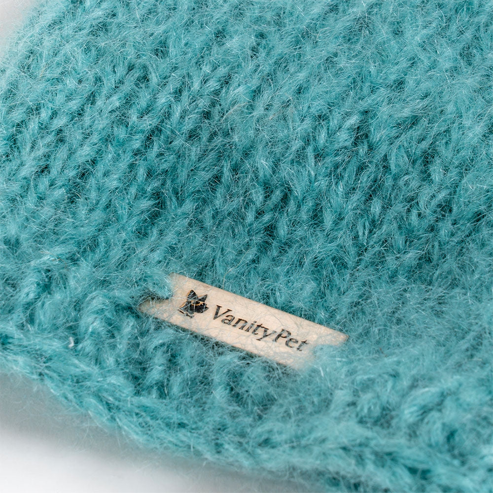 Fluffy Green Mohair and Silk Dog Sweater | Vanity Pet