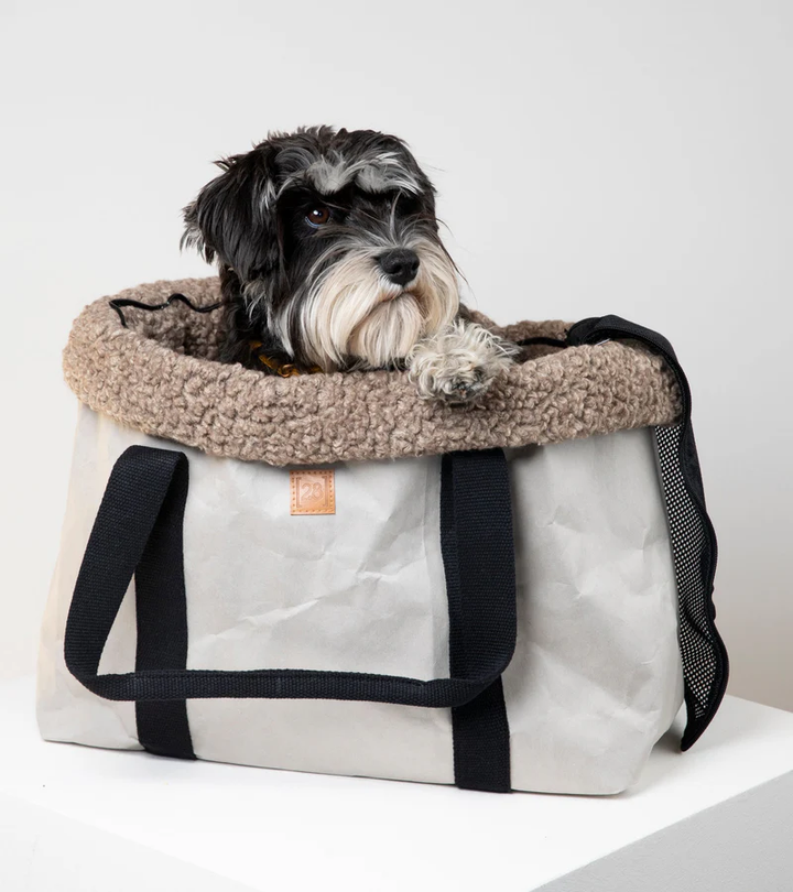 Dorothea Dog Carrier Bag in Bouclé Wool + Net | 2.8 Duepuntootto