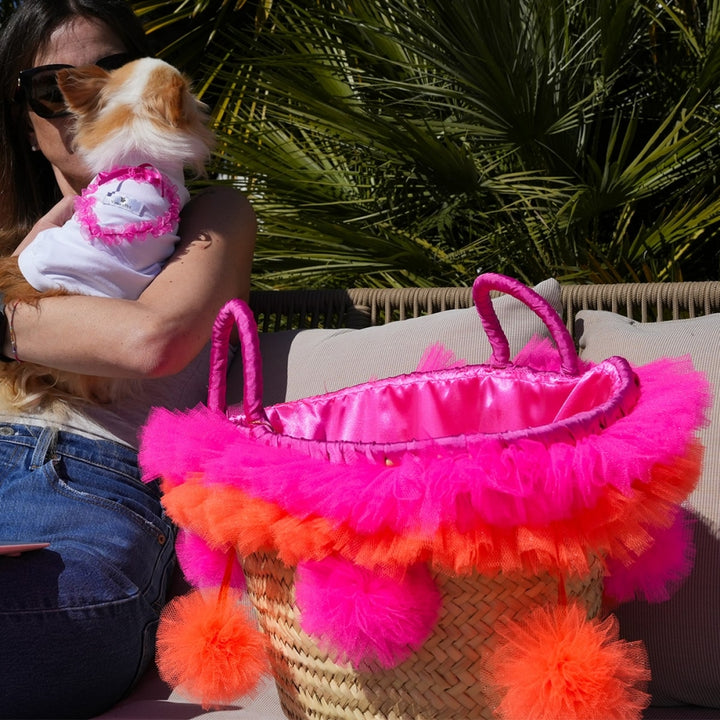 La Sportina Beach Handmade Straw and Tulle Beach Bag | Vanity Pet