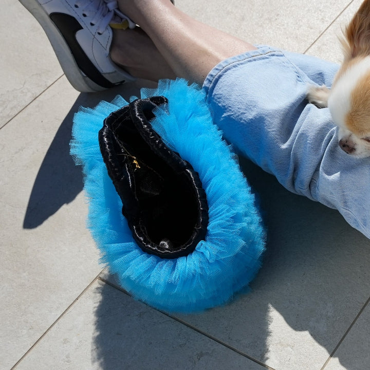 La Sportina Night Handmade straw and tulle Basket Bag | Vanity Pet