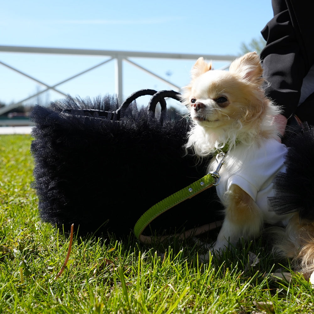 La Sportina City Handmade Luxury Straw and Tulle Dog Bag | Vanity Pet
