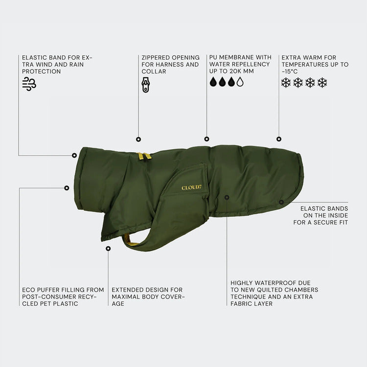 Dog Coat Everest PRO Olive | CLOUD7 Performance & Luxury