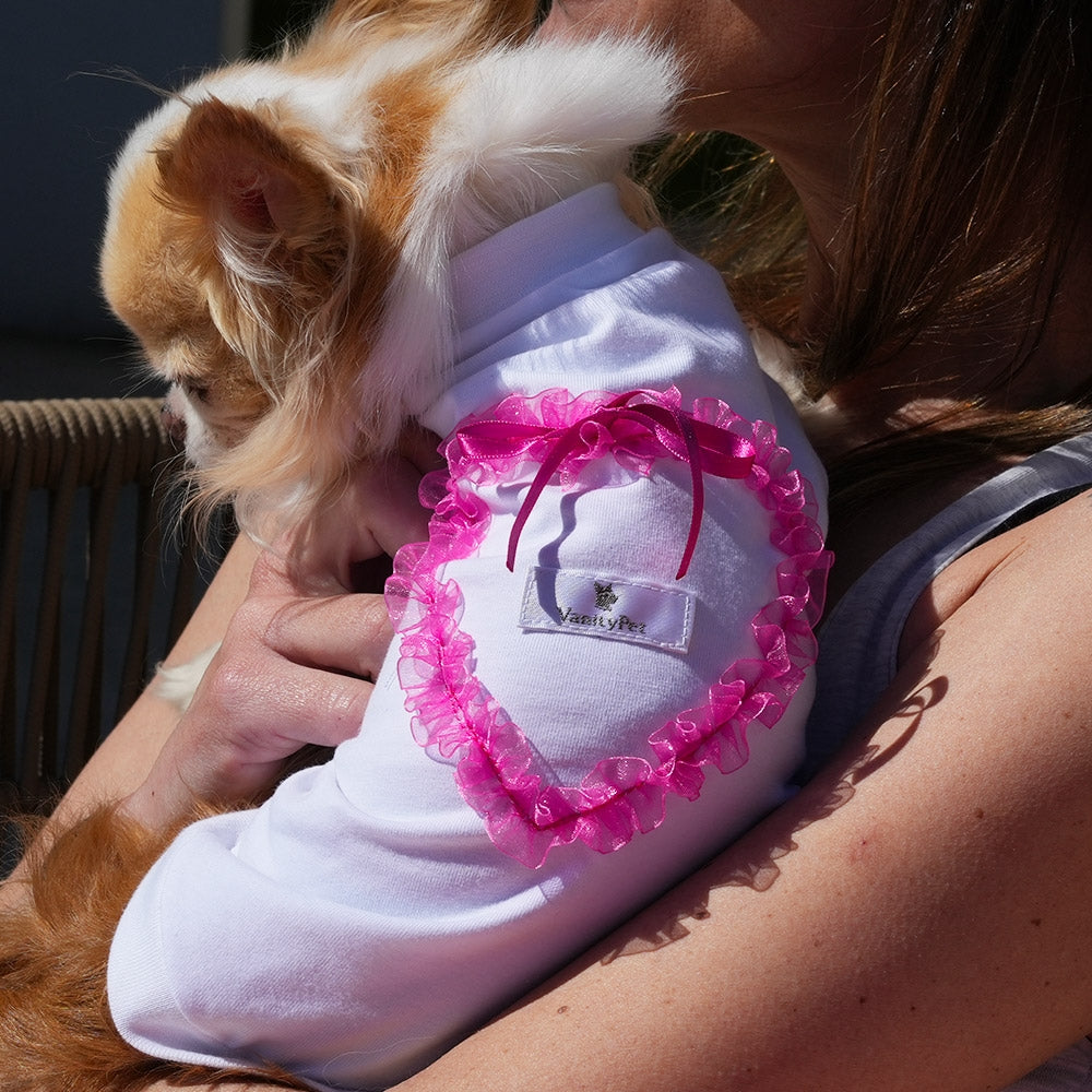 Sweet Heart Fashionable and Luxury Dog T-Shirt with Hearts Vanity Pet