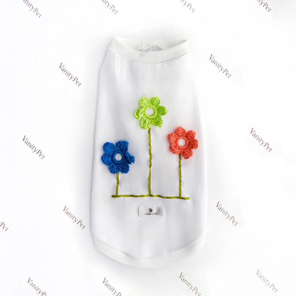 Spring Flower White T-Shirt for Dog | Vanity Pet