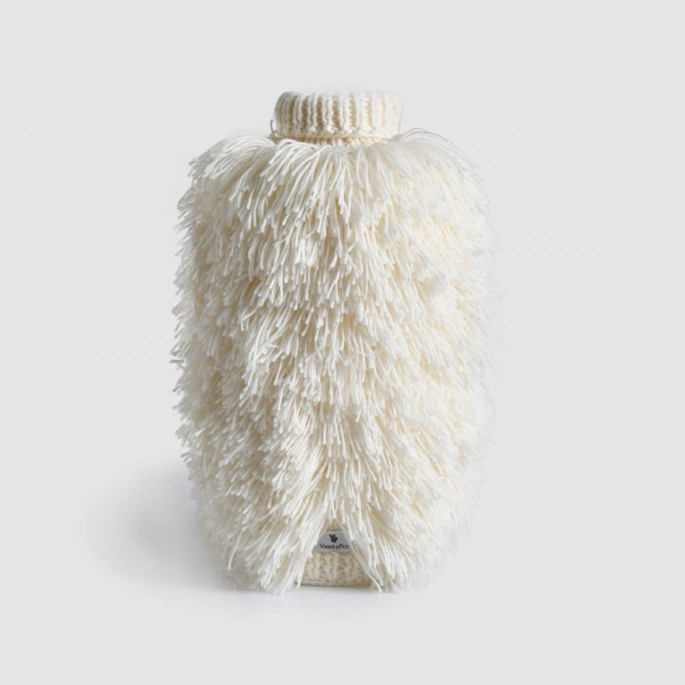 Cotton Candy White Handmade Dog Sweater | Vanity Pet