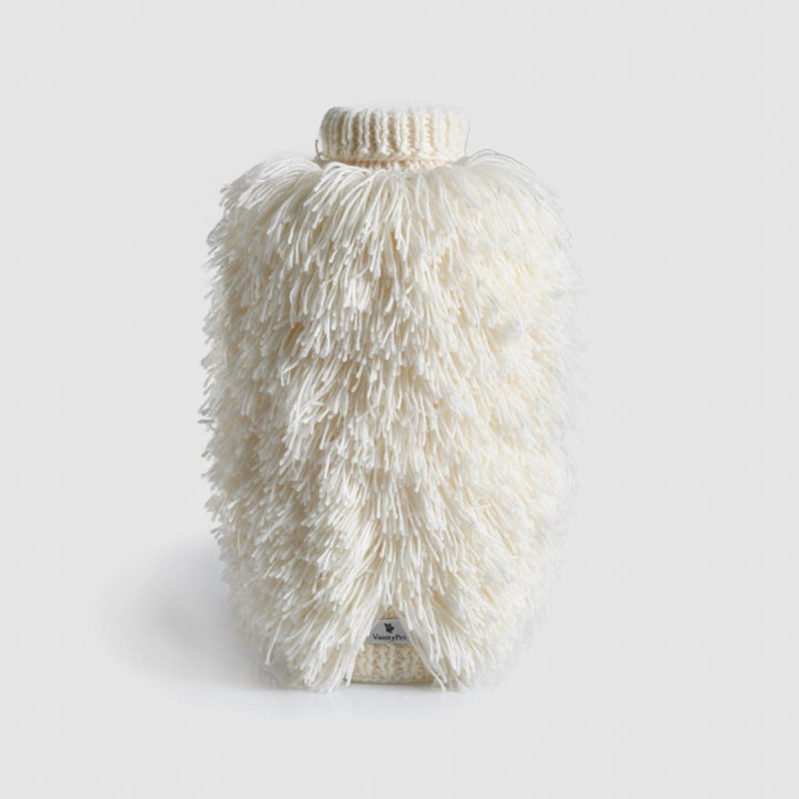 Cotton Candy White Handmade Dog Sweater | Vanity Pet