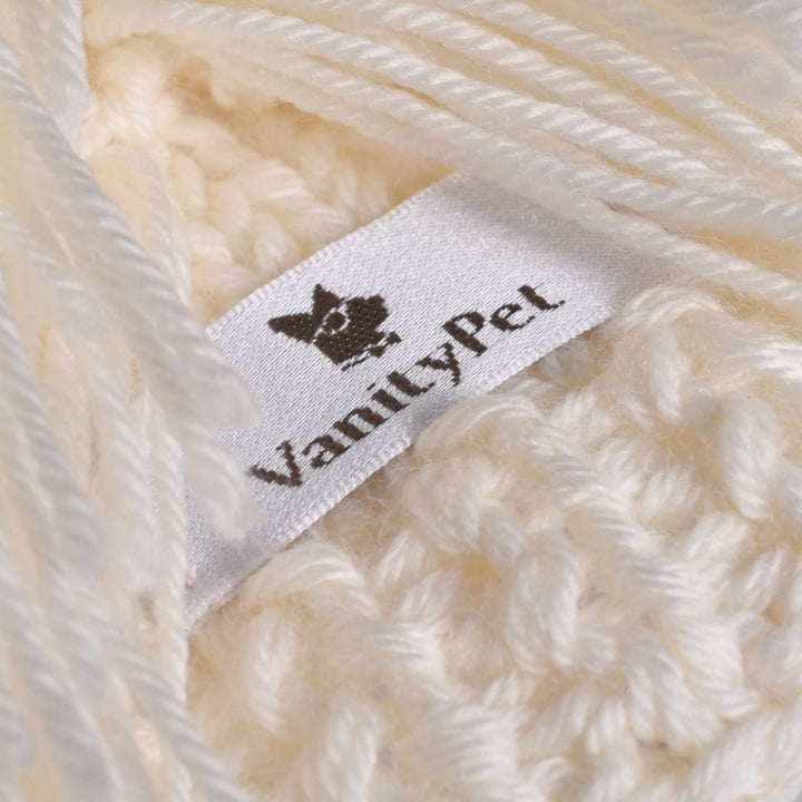 Cotton Candy White Handmade Dog Sweater | Vanity Pet