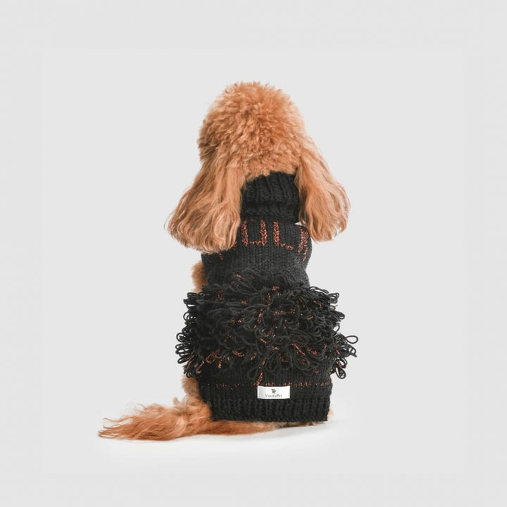 Bad Girl Black Handmade Sweater For Female Doggies | Vanity Pet