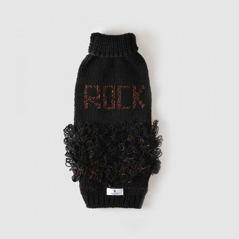 Bad Girl Black Handmade Sweater For Female Doggies | Vanity Pet