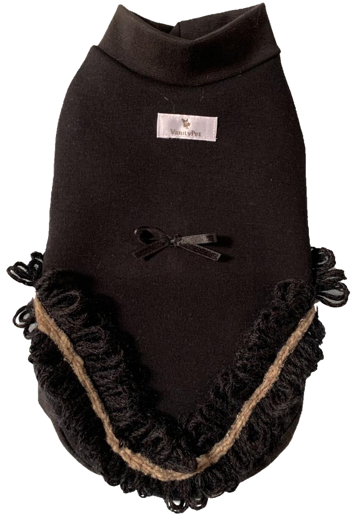 Sherpa RB Black Dog Sweatshirt in Cotton | Vanity Pet