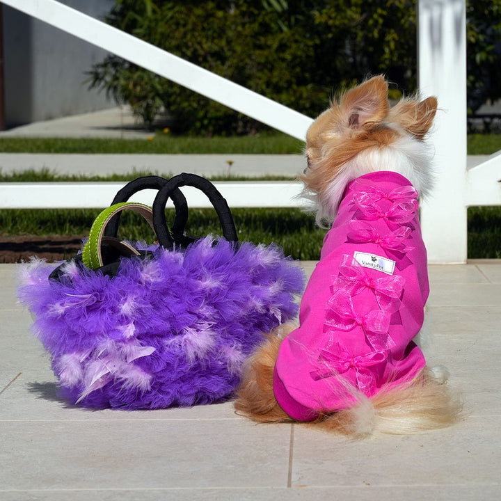Nice Bows Luxury Cotton Dog T-Shirt  With Precious Bows | Vanity Pet