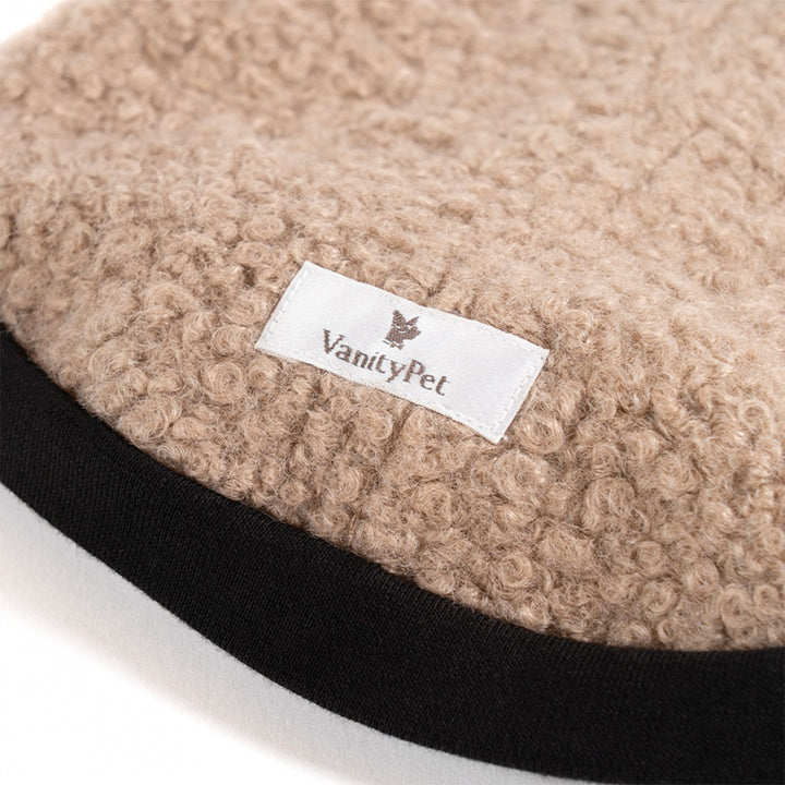 Sherpa SH Camel Dog Sweatshirt in Bouclé with Hood | Vanity Pet